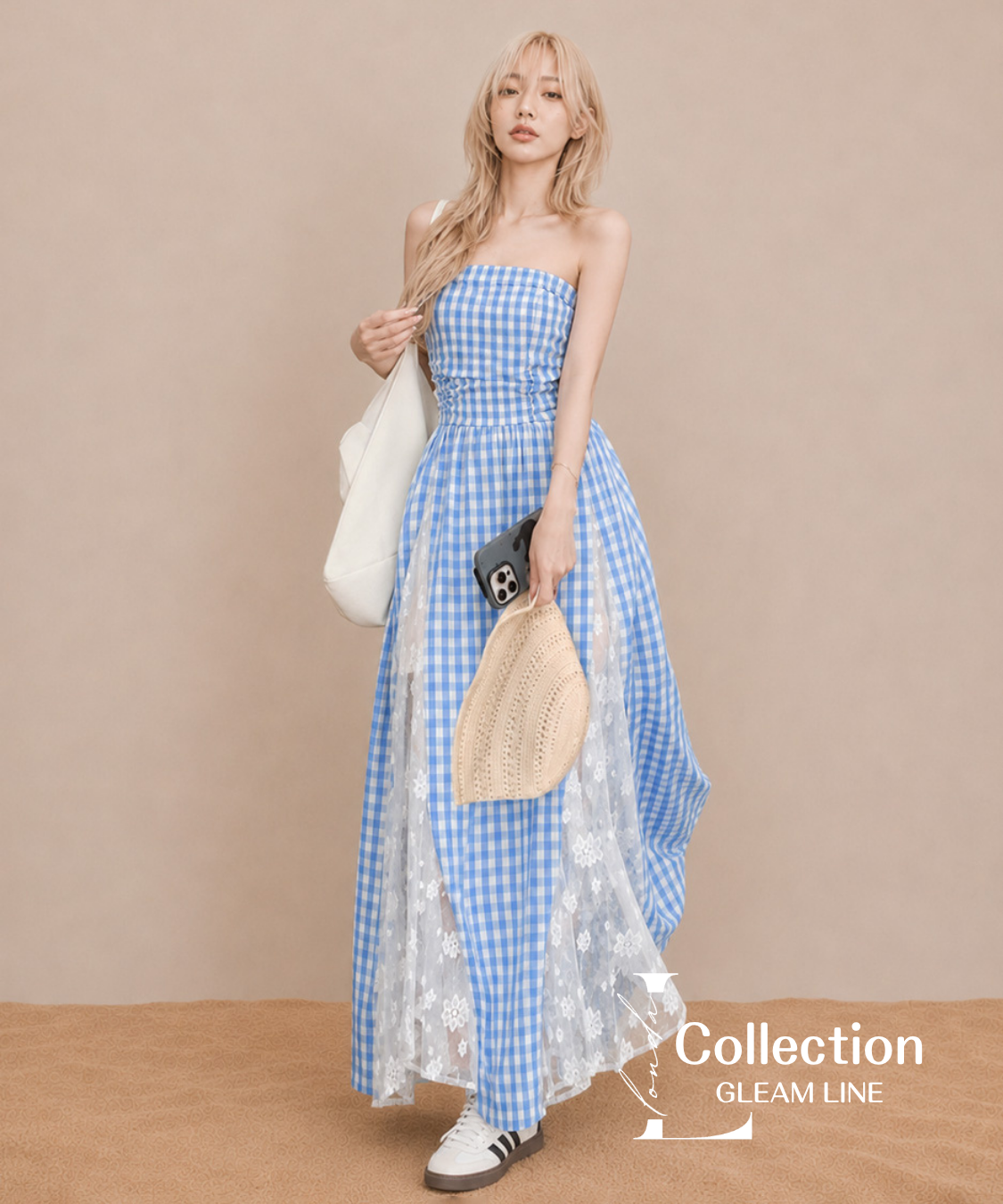 Gingham Sheer Dress