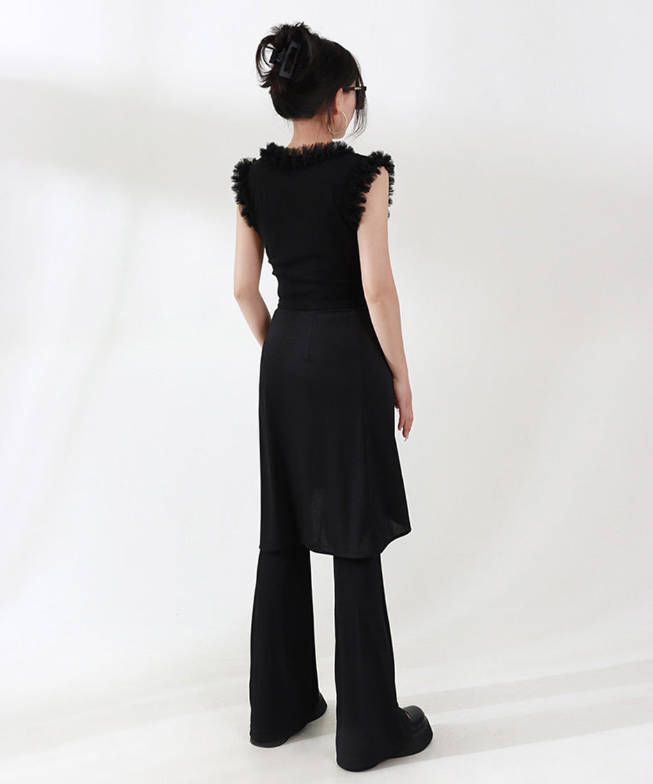 Tulle Frill Crop Top