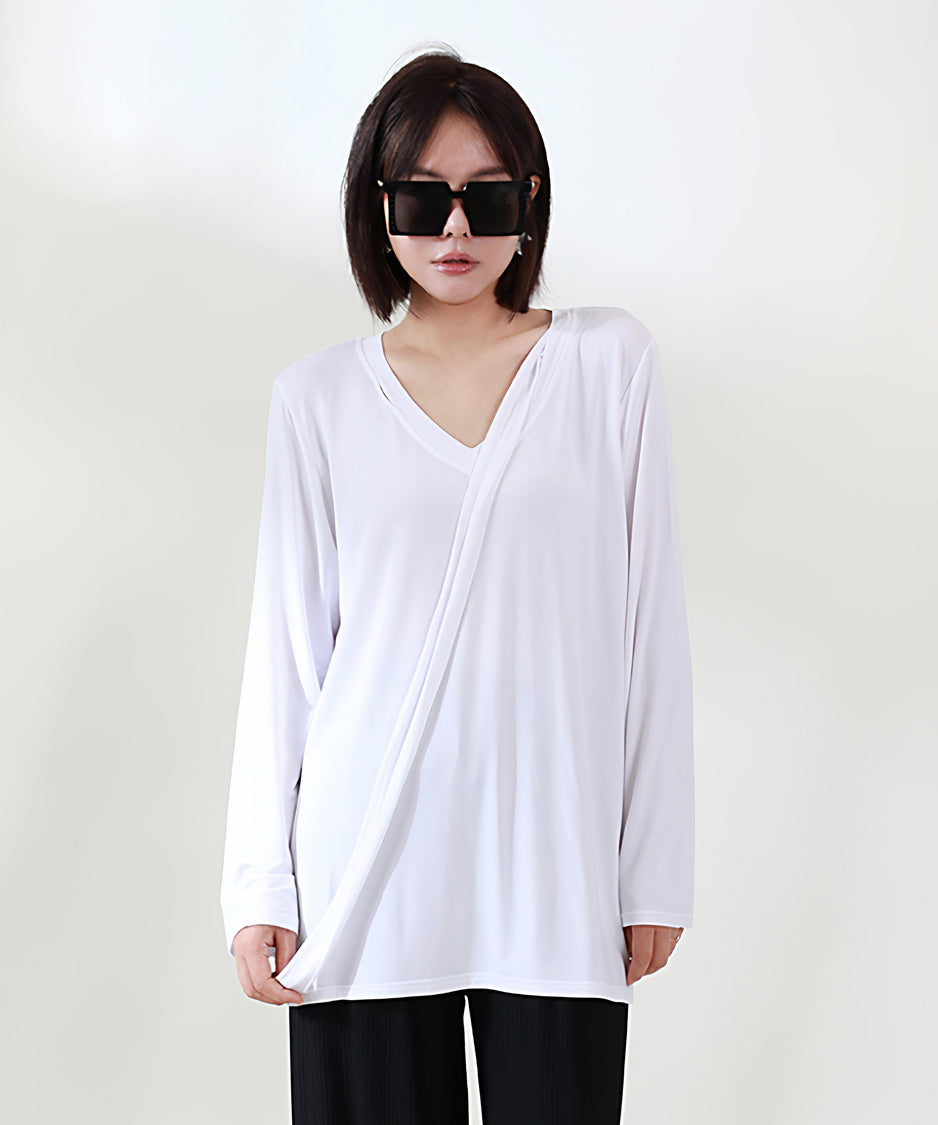 Diagonal Tie Neck Top