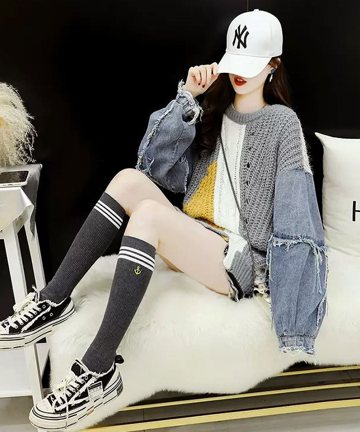 Denim Switchable Sweater