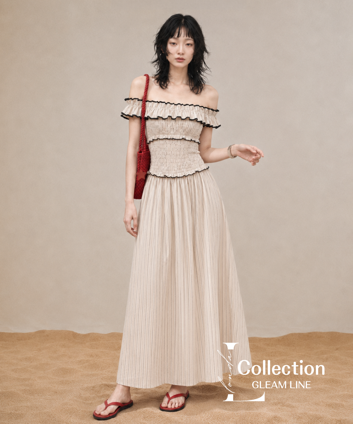 Shirred Trim Dress