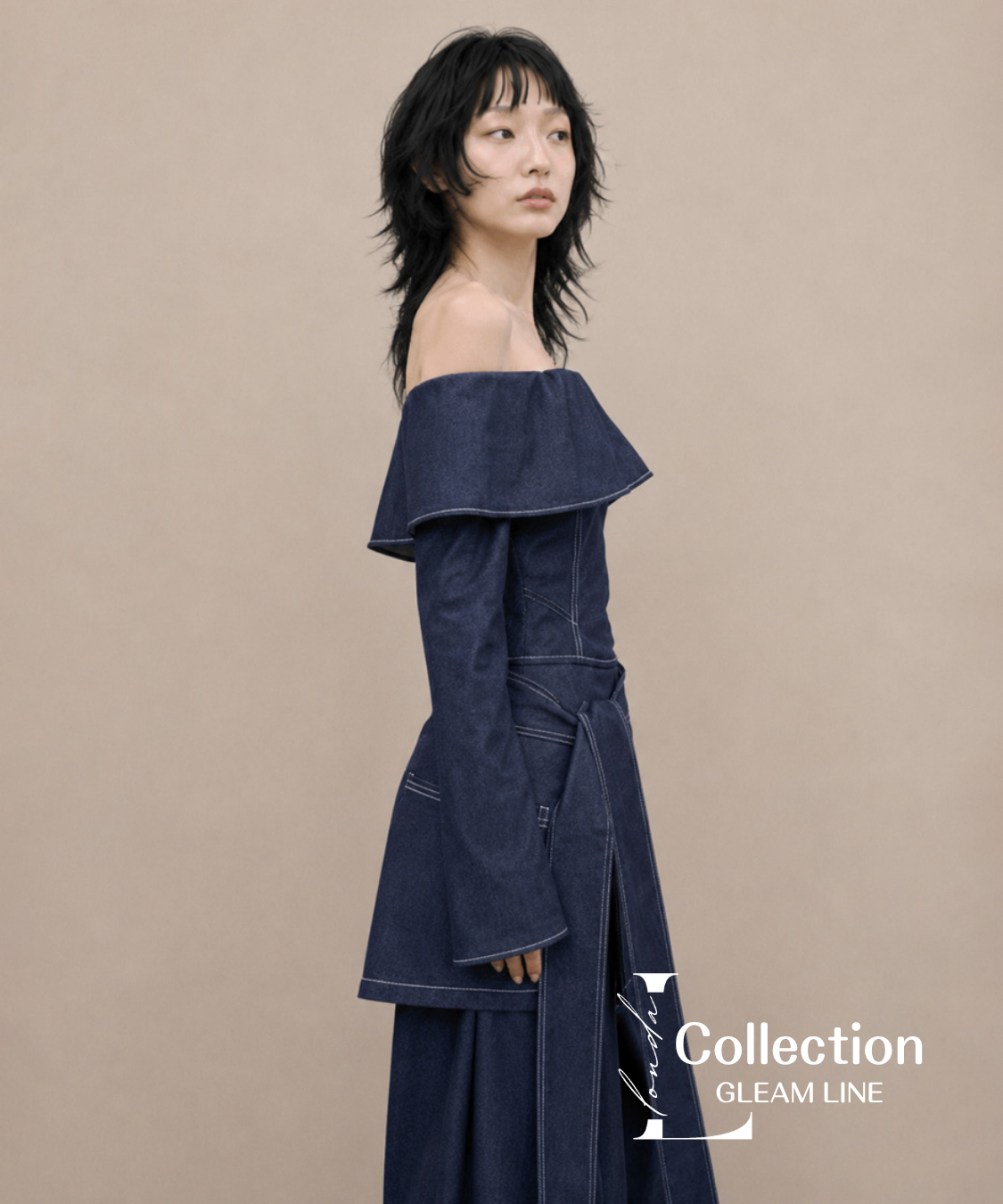 Denim Off Shoulder Layered Series