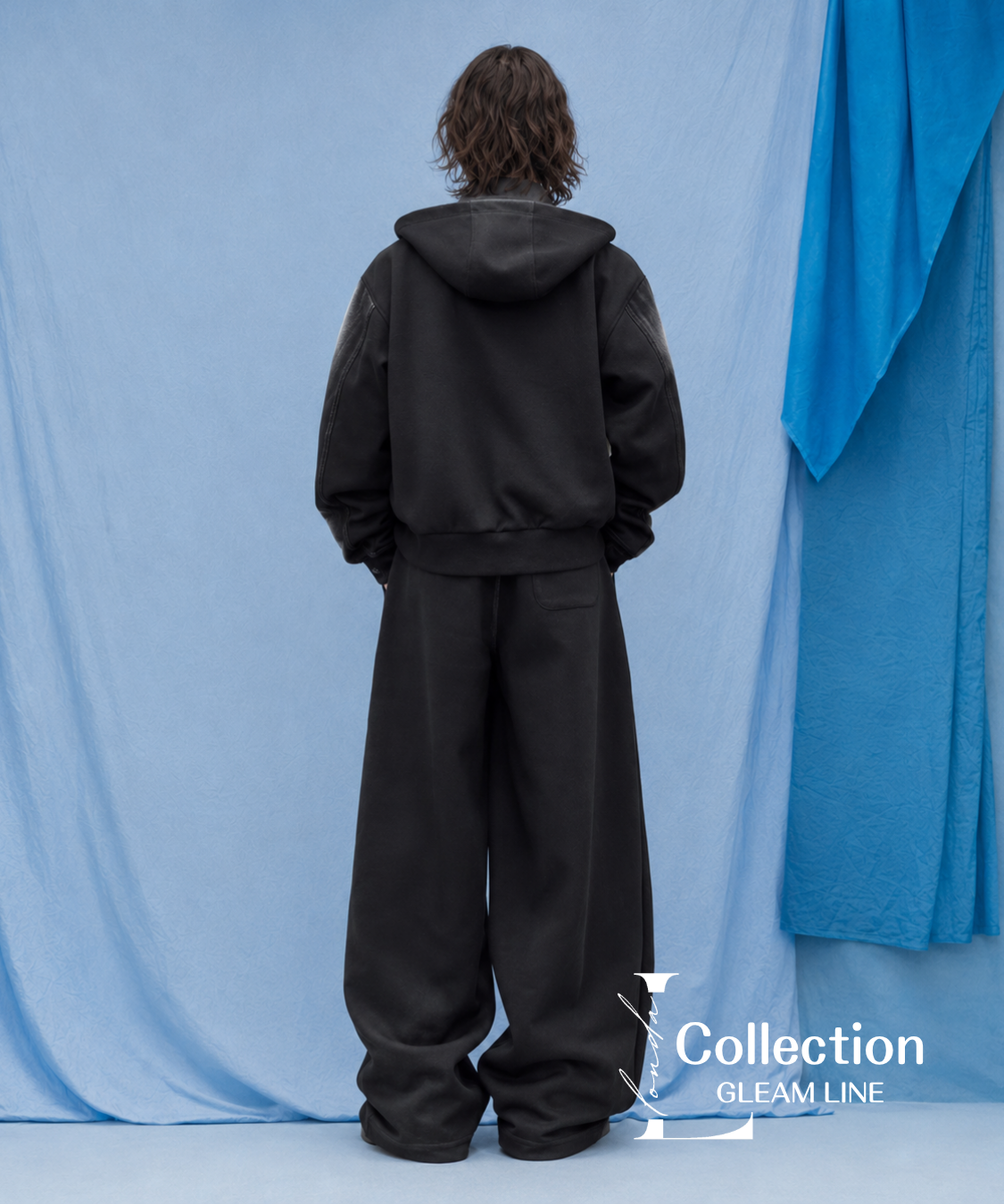 Gradient Panel Hoodie＆Wide Pants Co-ord