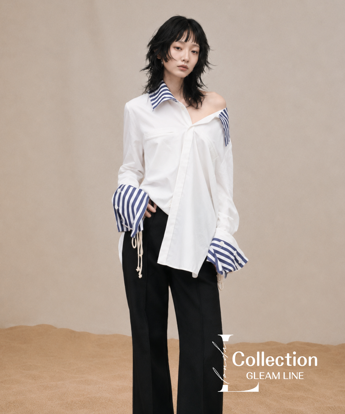 Stripe Collar Blouse