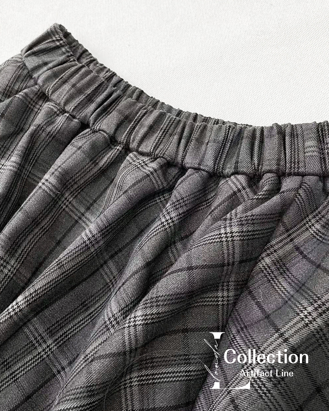 Layered Checkered Drape Skirt