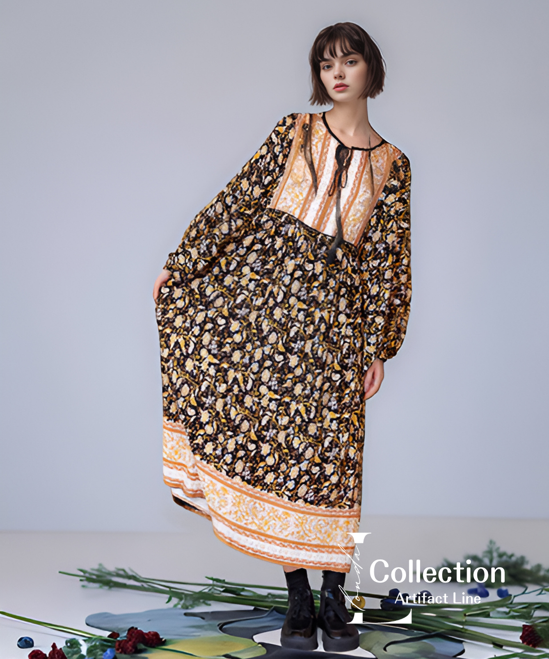 Floral Stripe Lace Dress – LONDA