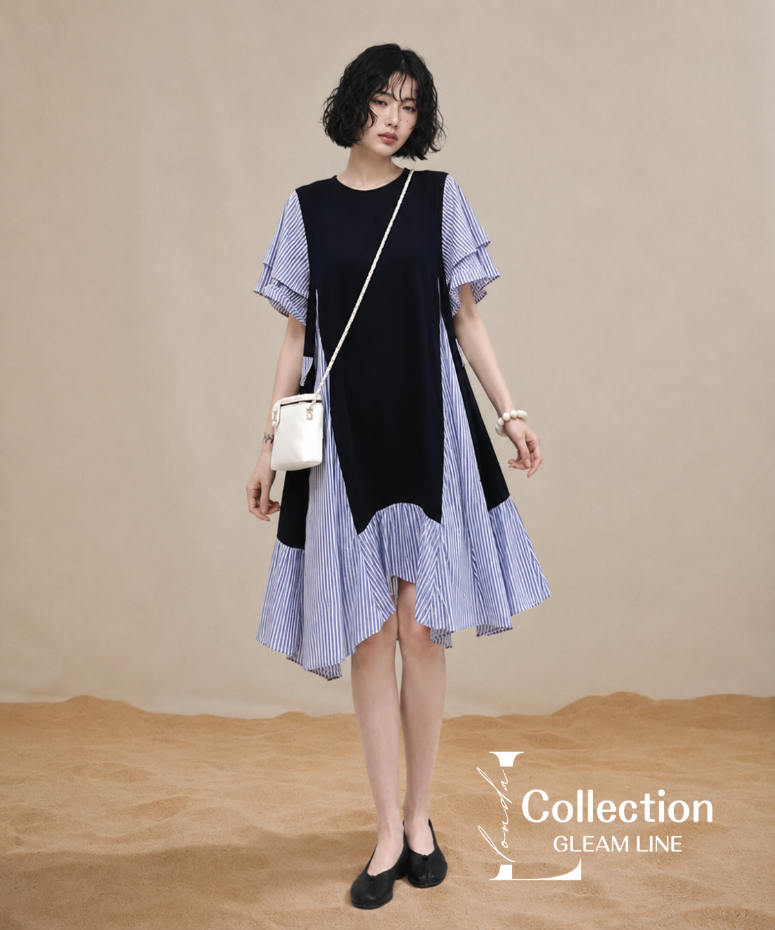 Stripe Layer Flare Dress