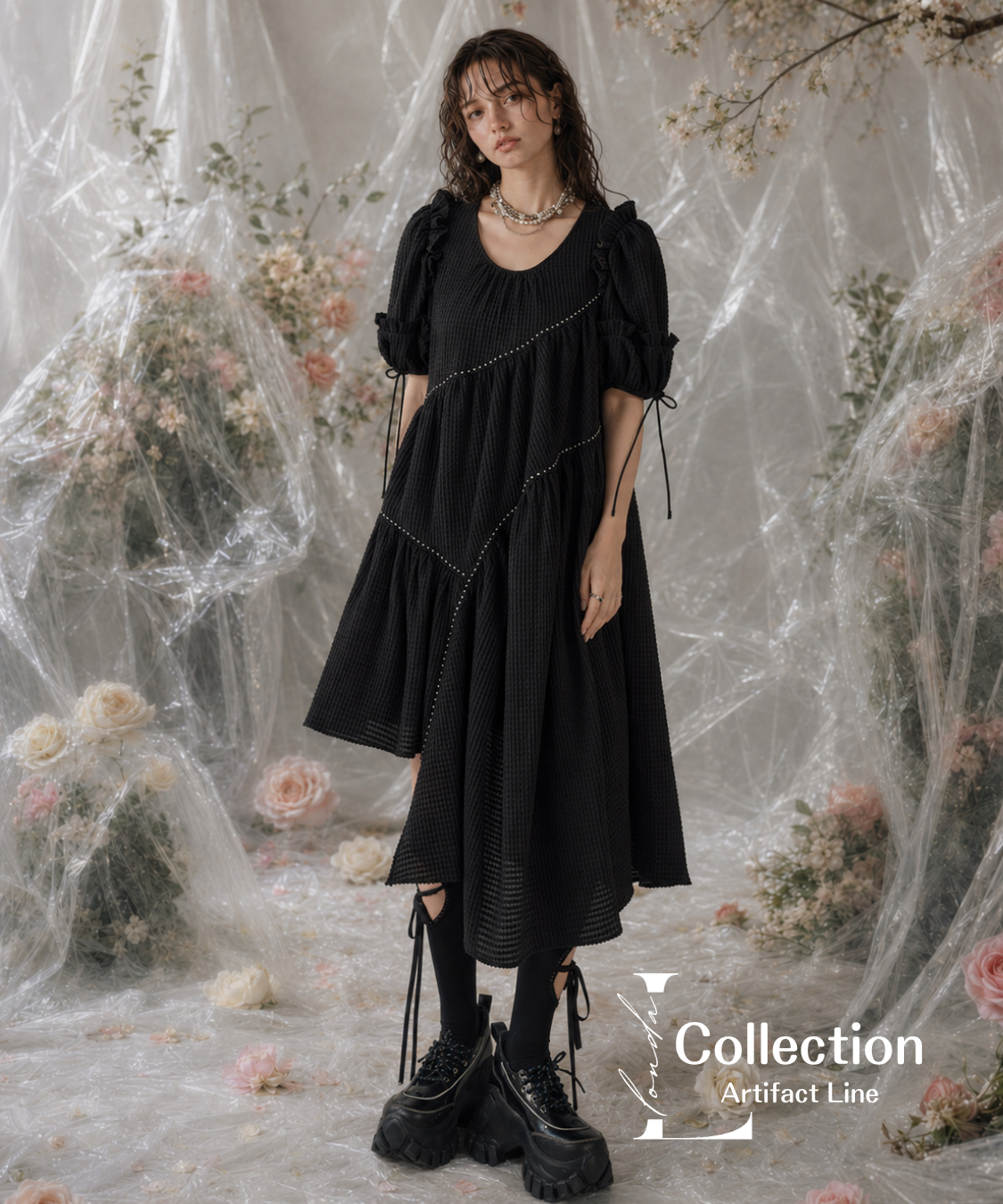 Pearl Trace Puff Dress