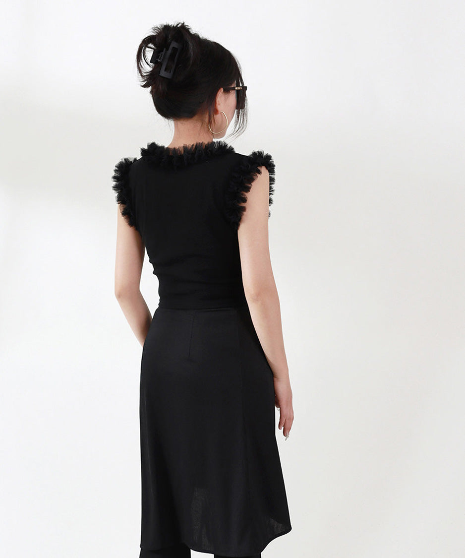 Tulle Frill Crop Top