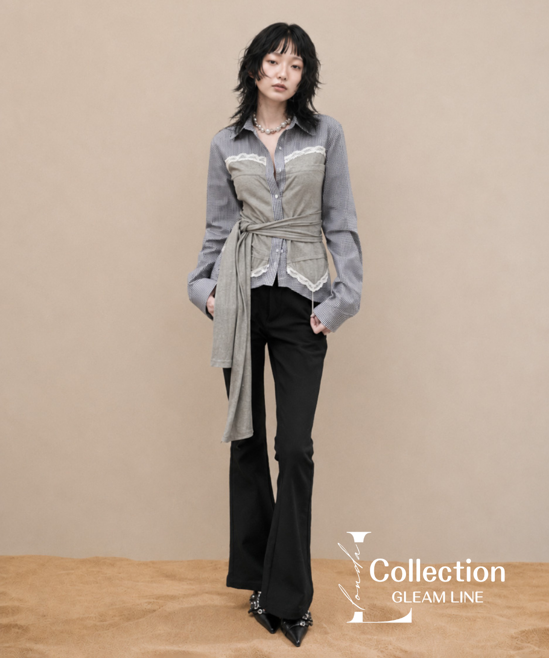 Layered Wrap Waist Blouse
