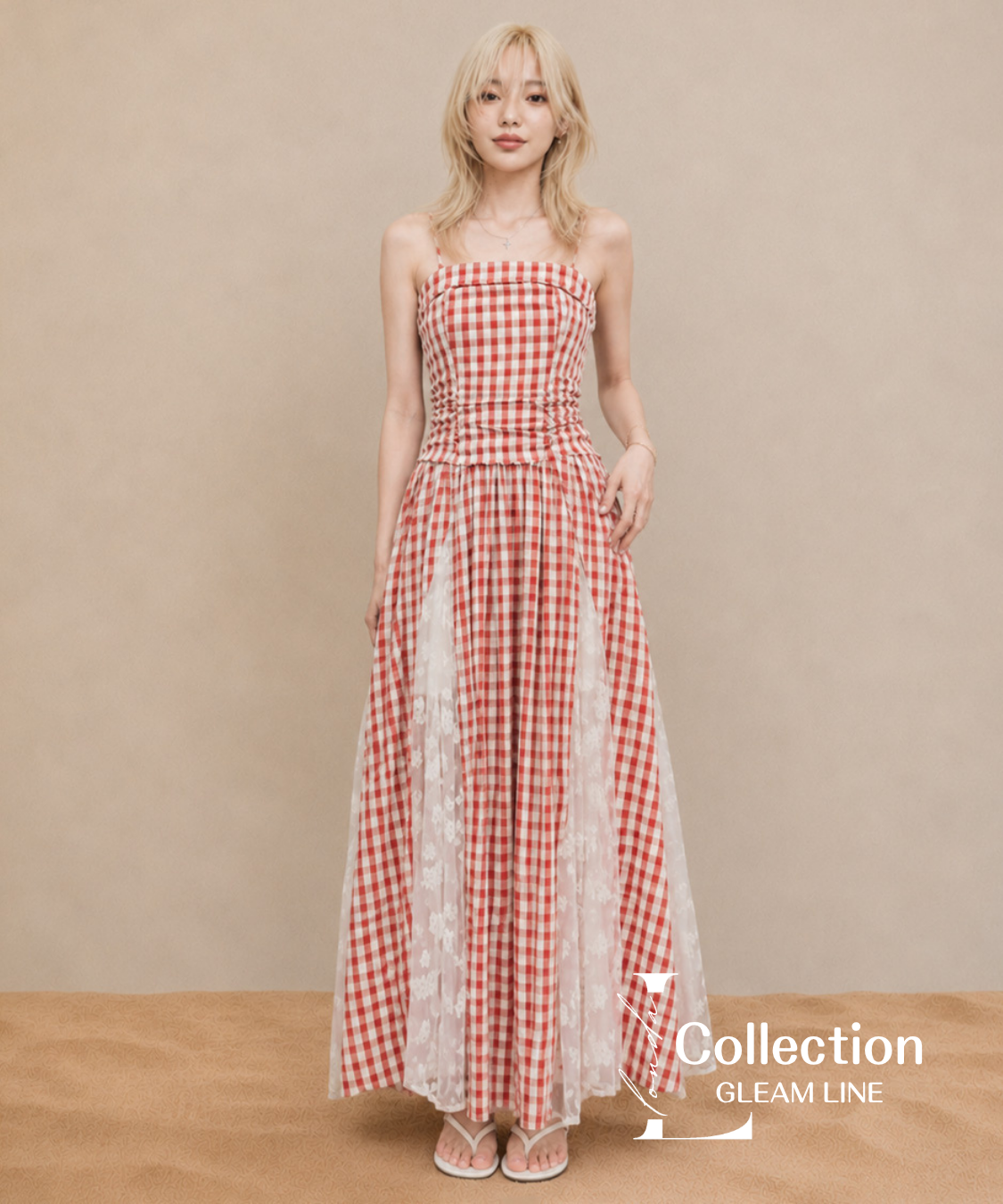 Gingham Sheer Dress