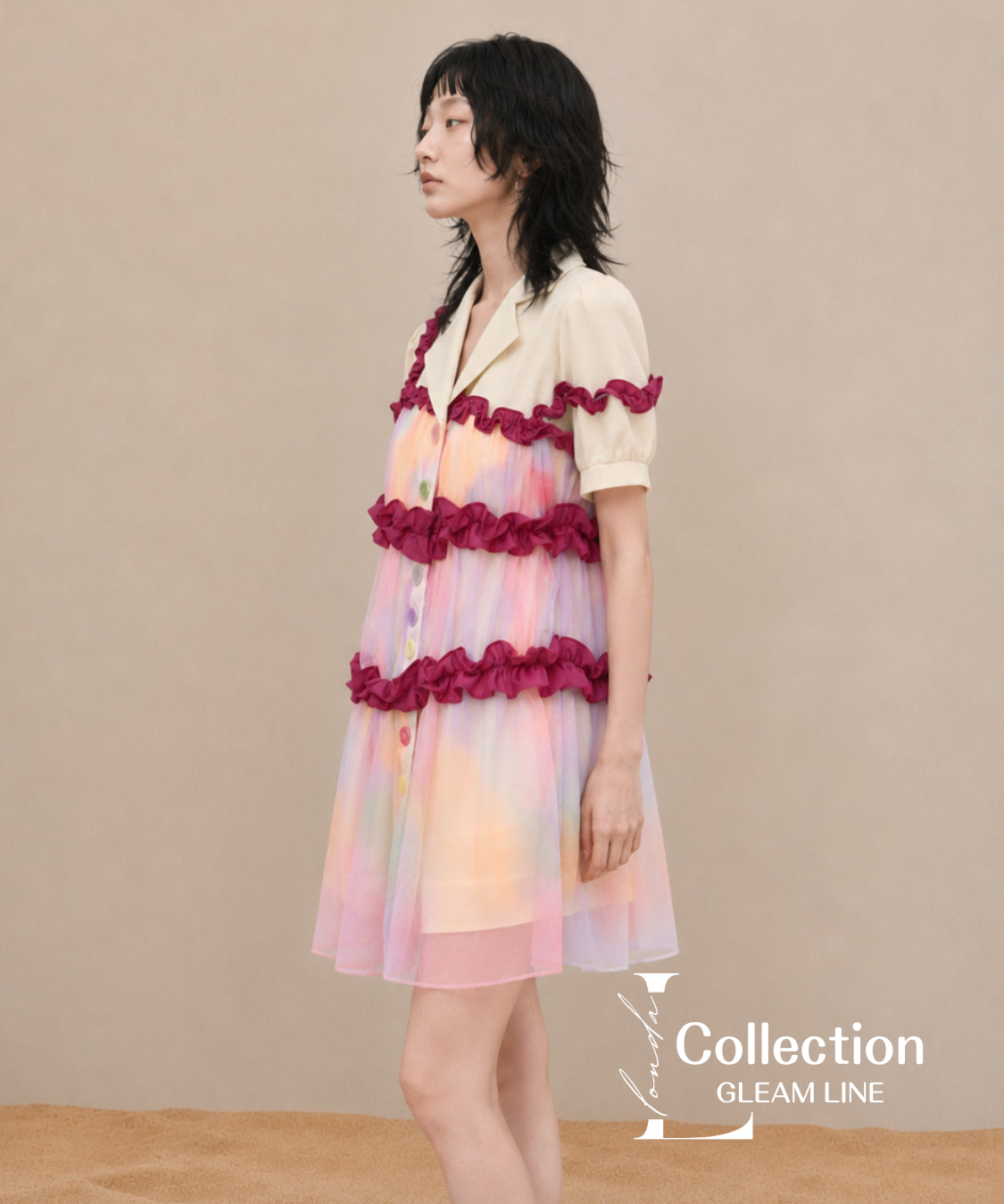 Gradient Tulle Layered Dress