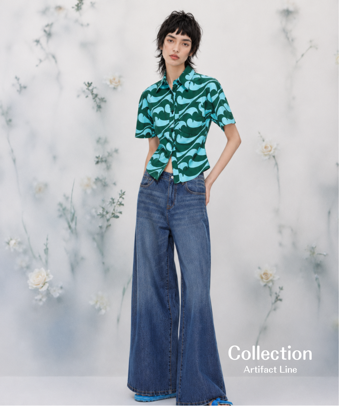 Wave Pattern Short Sleeve Shirt