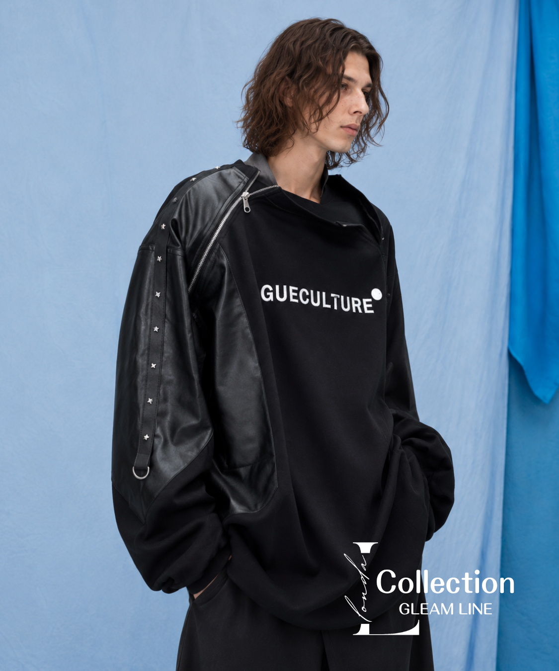 Contrast Sleeve Zip Detail Oversized Top