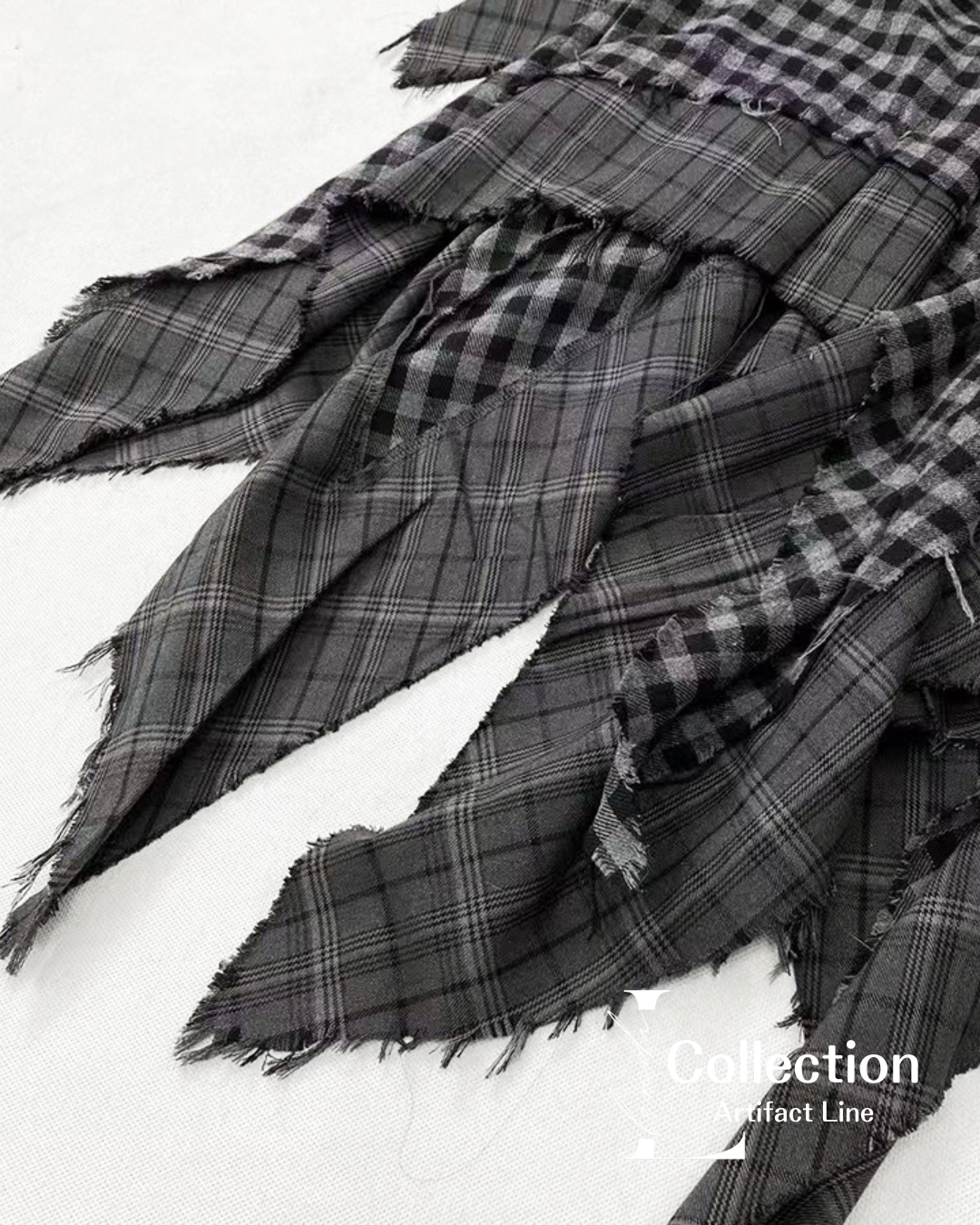 Layered Checkered Drape Skirt