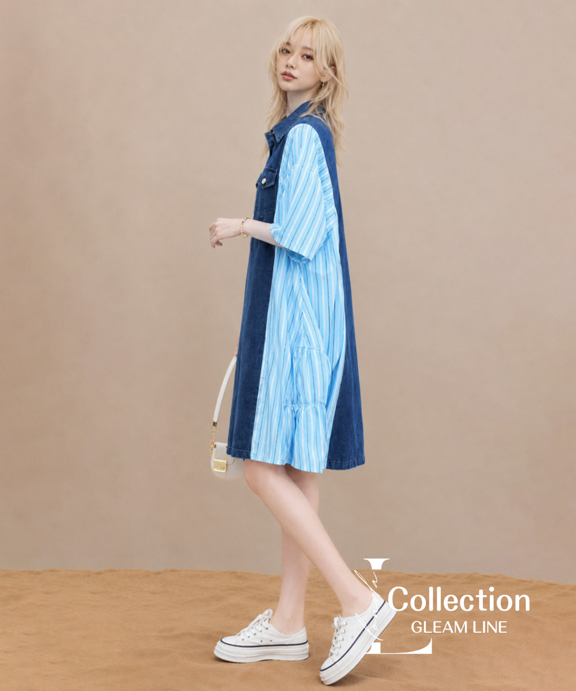 Denim Stripe Switch Dress