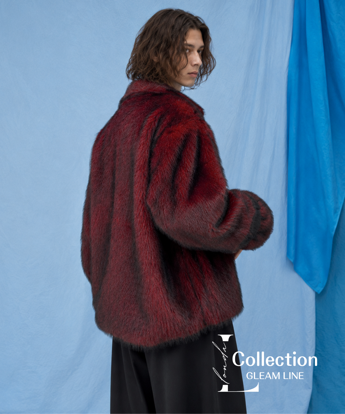 Crimson Shadow Fur Zip Coat
