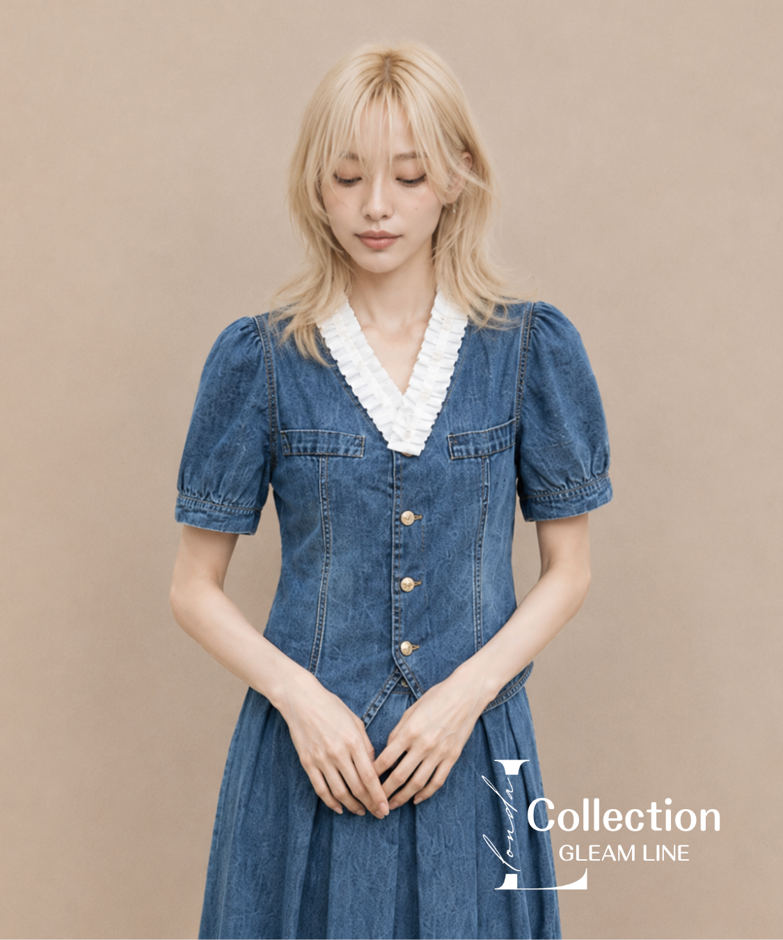 Denim Frill Top & Skirt
