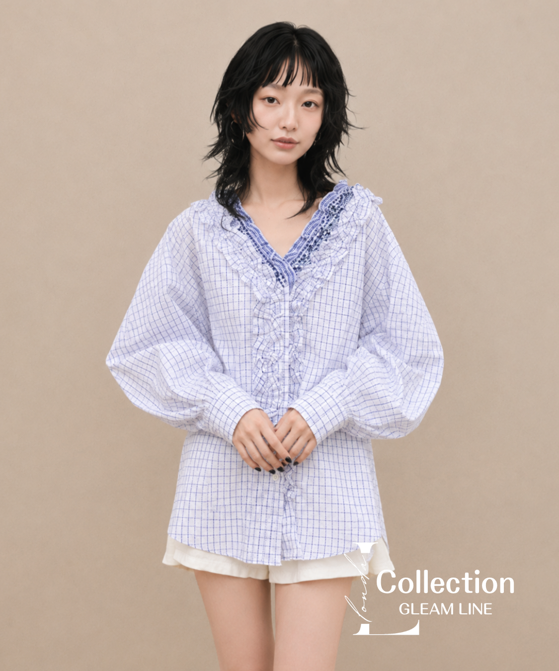 Frill Check Blouse