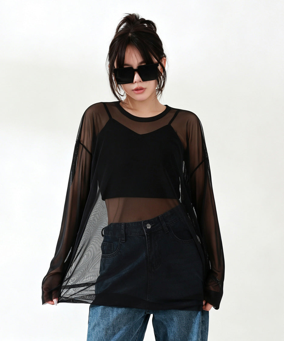 Sheer Layer Mesh Top