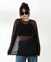 Black / One size / Round neck