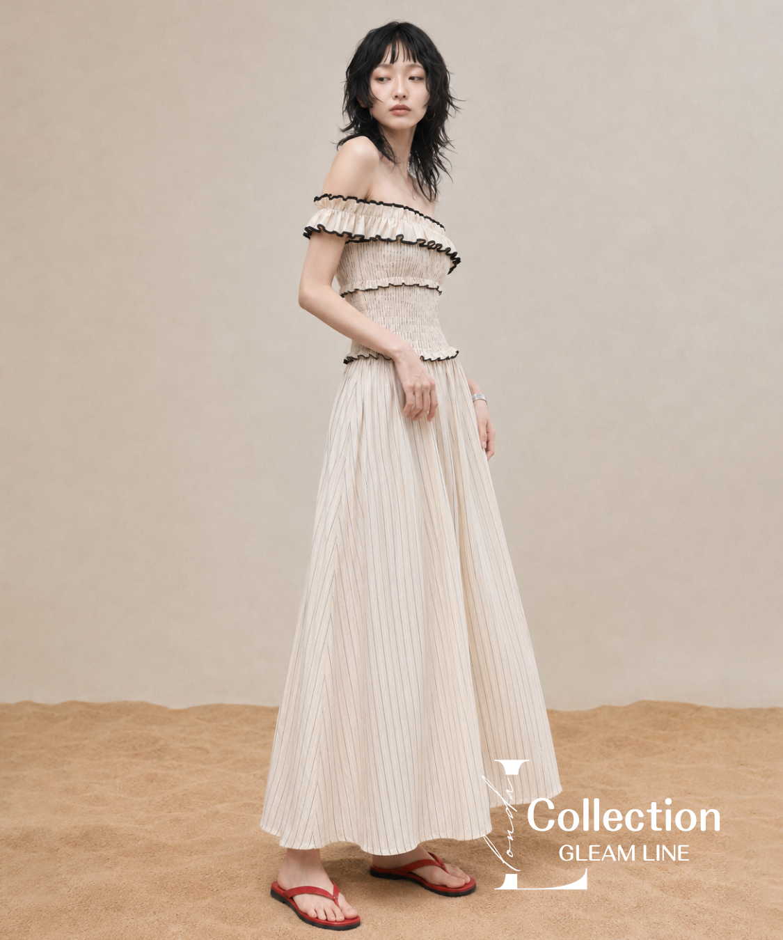 Shirred Trim Dress