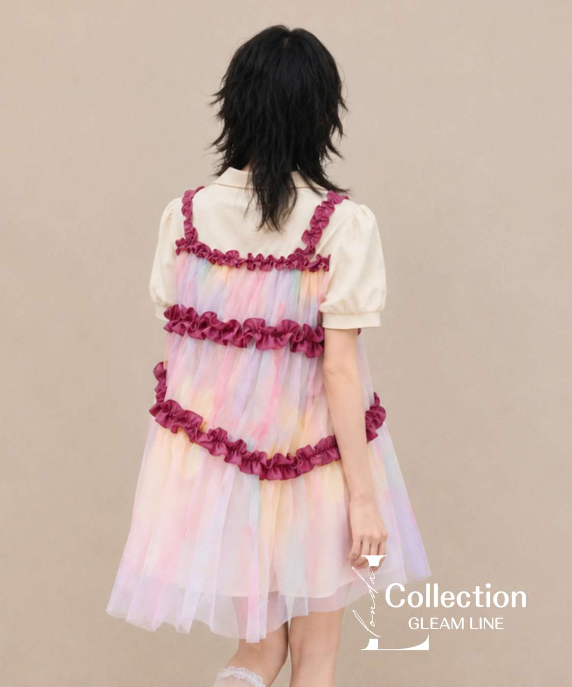 Gradient Tulle Layered Dress