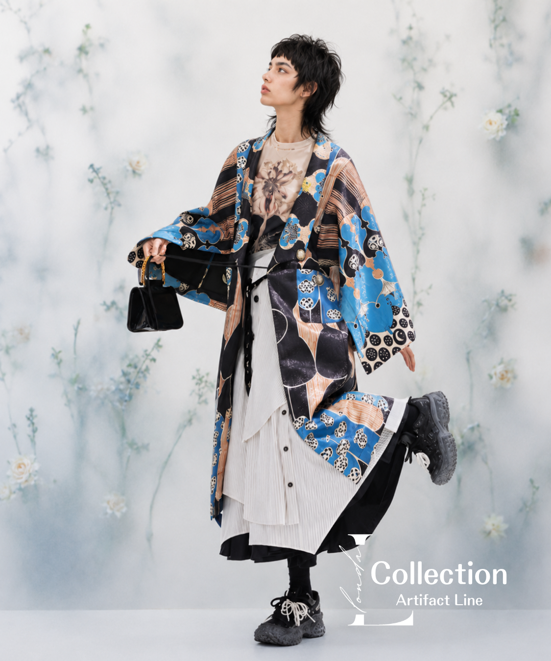 Graphic Pattern Kimono Jacket