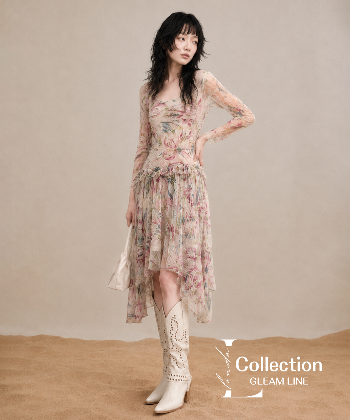 Asymmetric Mesh Dress