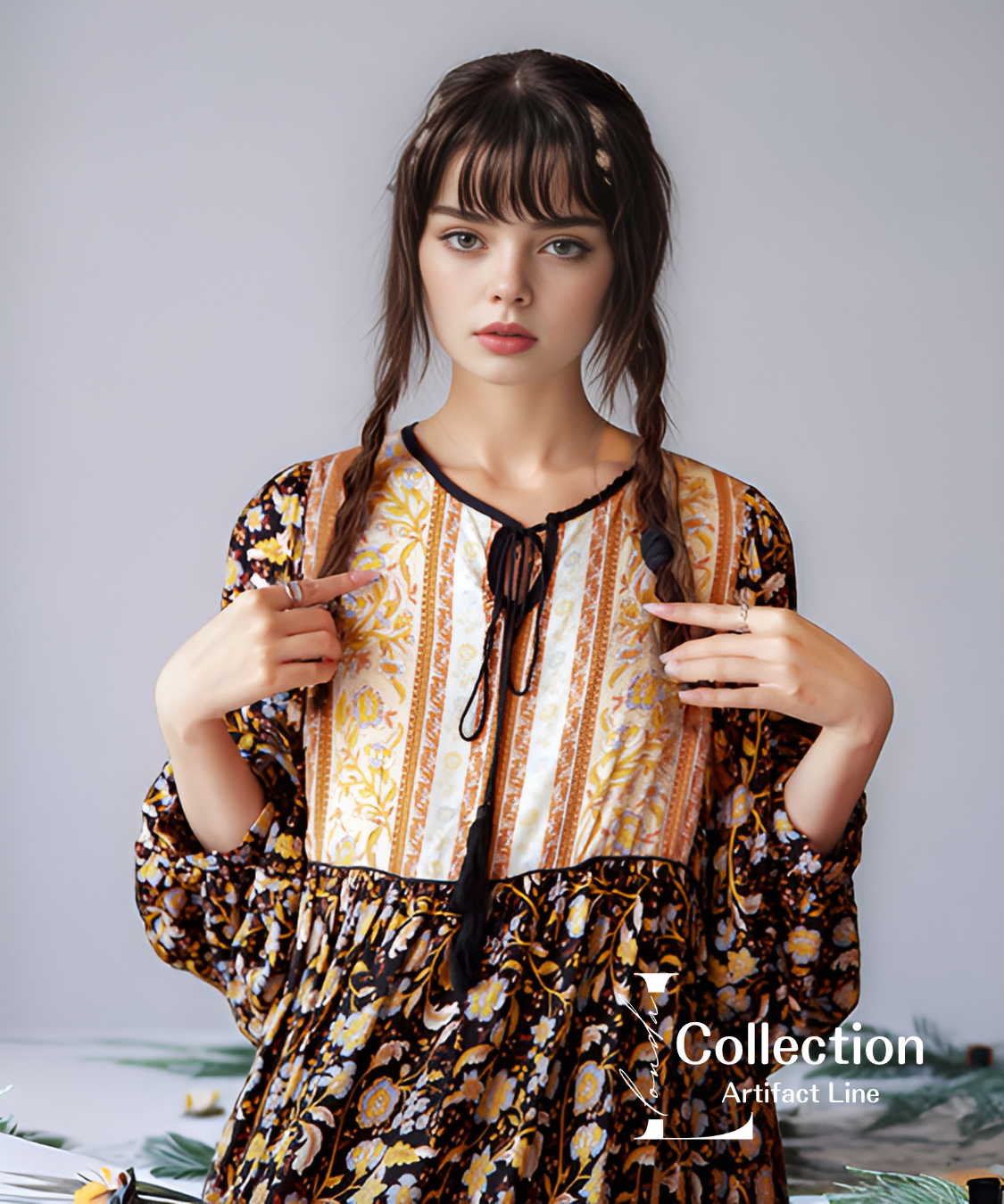 Floral Stripe Lace Dress