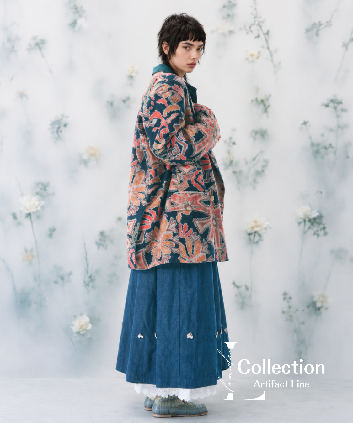 Floral Pattern Corduroy Jacket