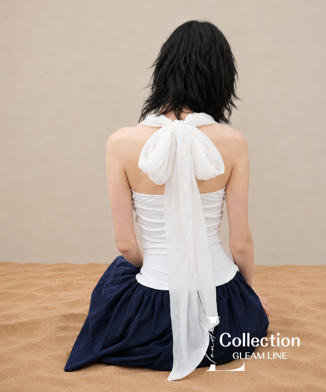 Back Drape Halter Dress