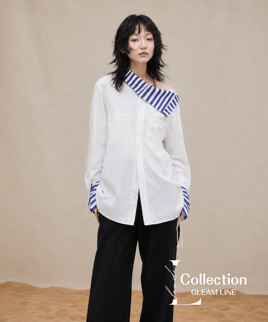 Stripe Collar Blouse