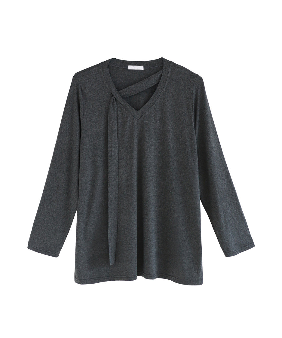 Diagonal Tie Neck Top