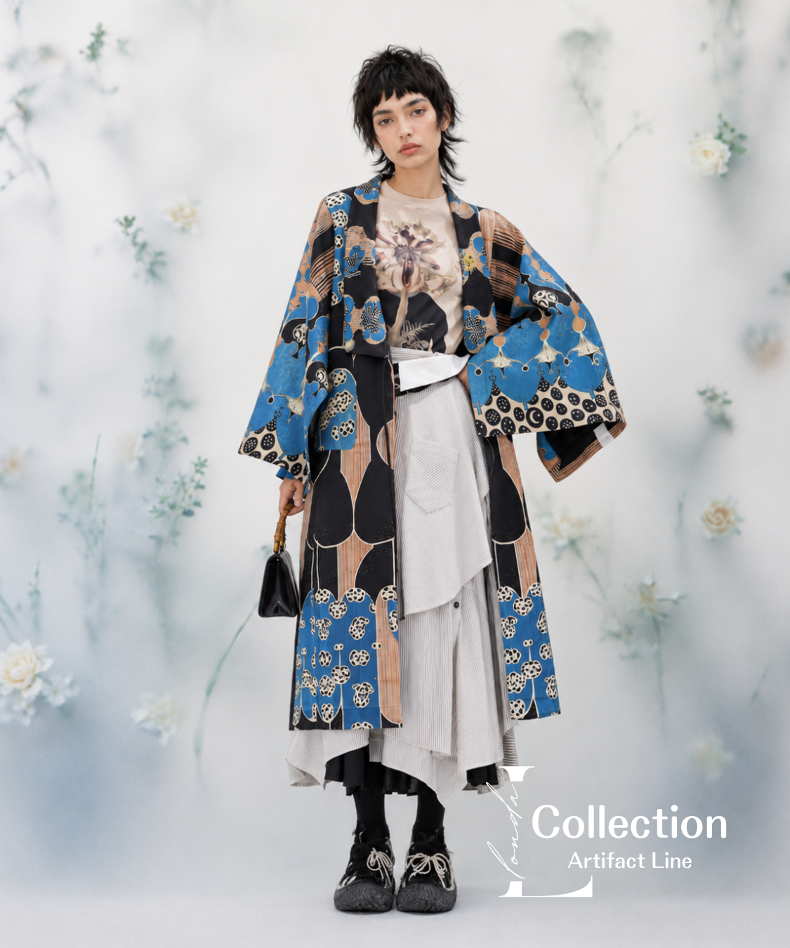 Graphic Pattern Kimono Jacket