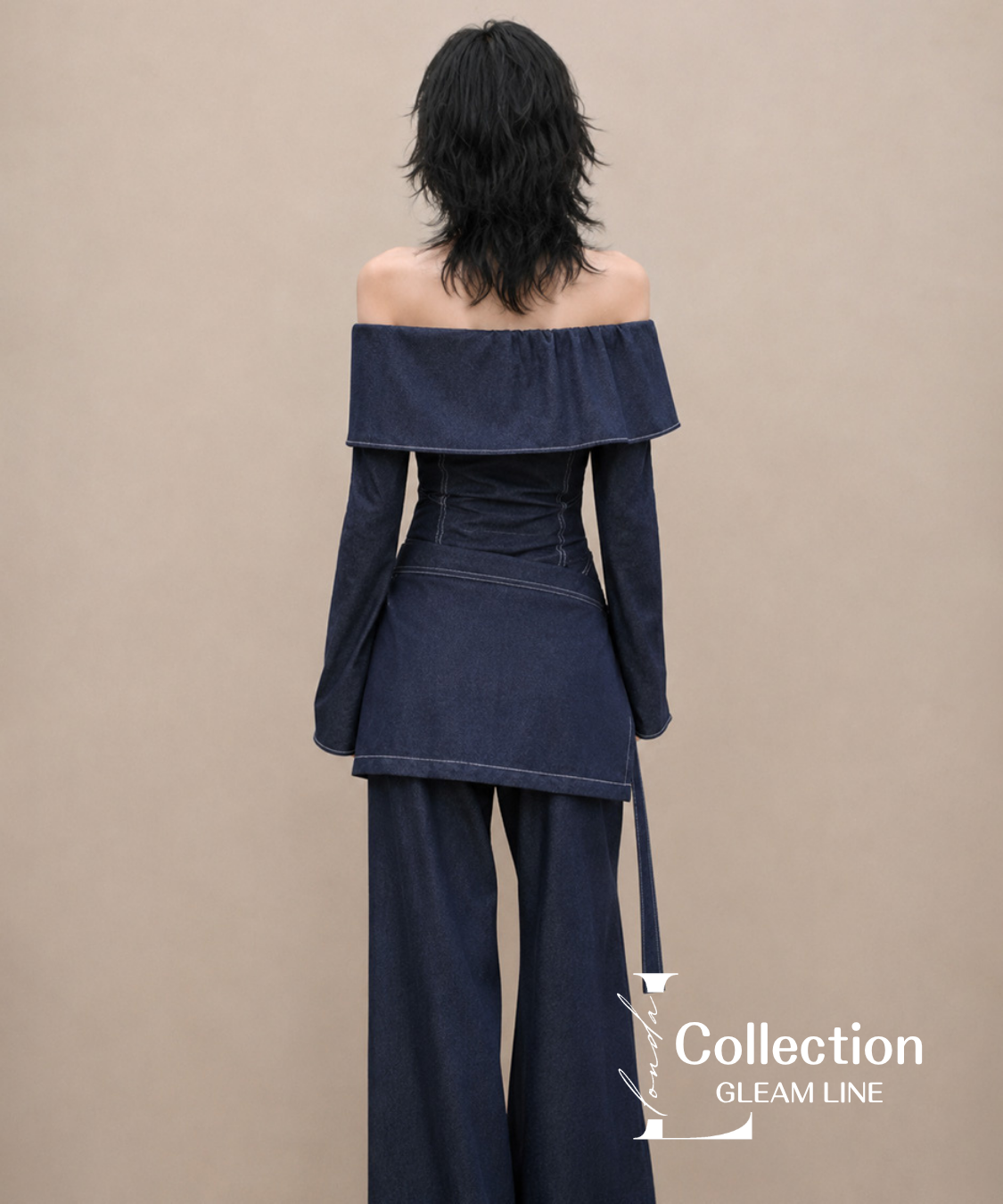 Denim Off Shoulder Layered Series