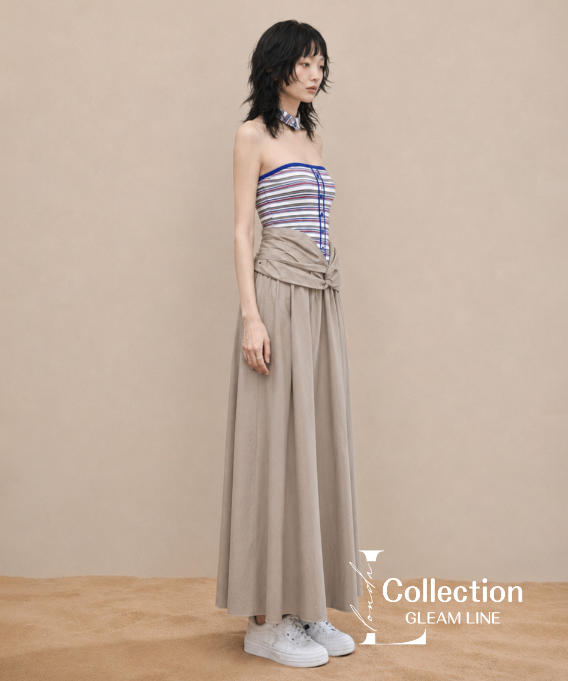 Twist Stripe Bustier Dress