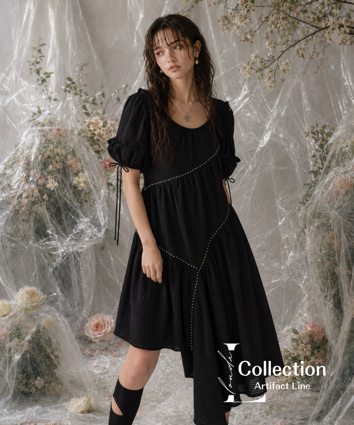 Pearl Trace Puff Dress
