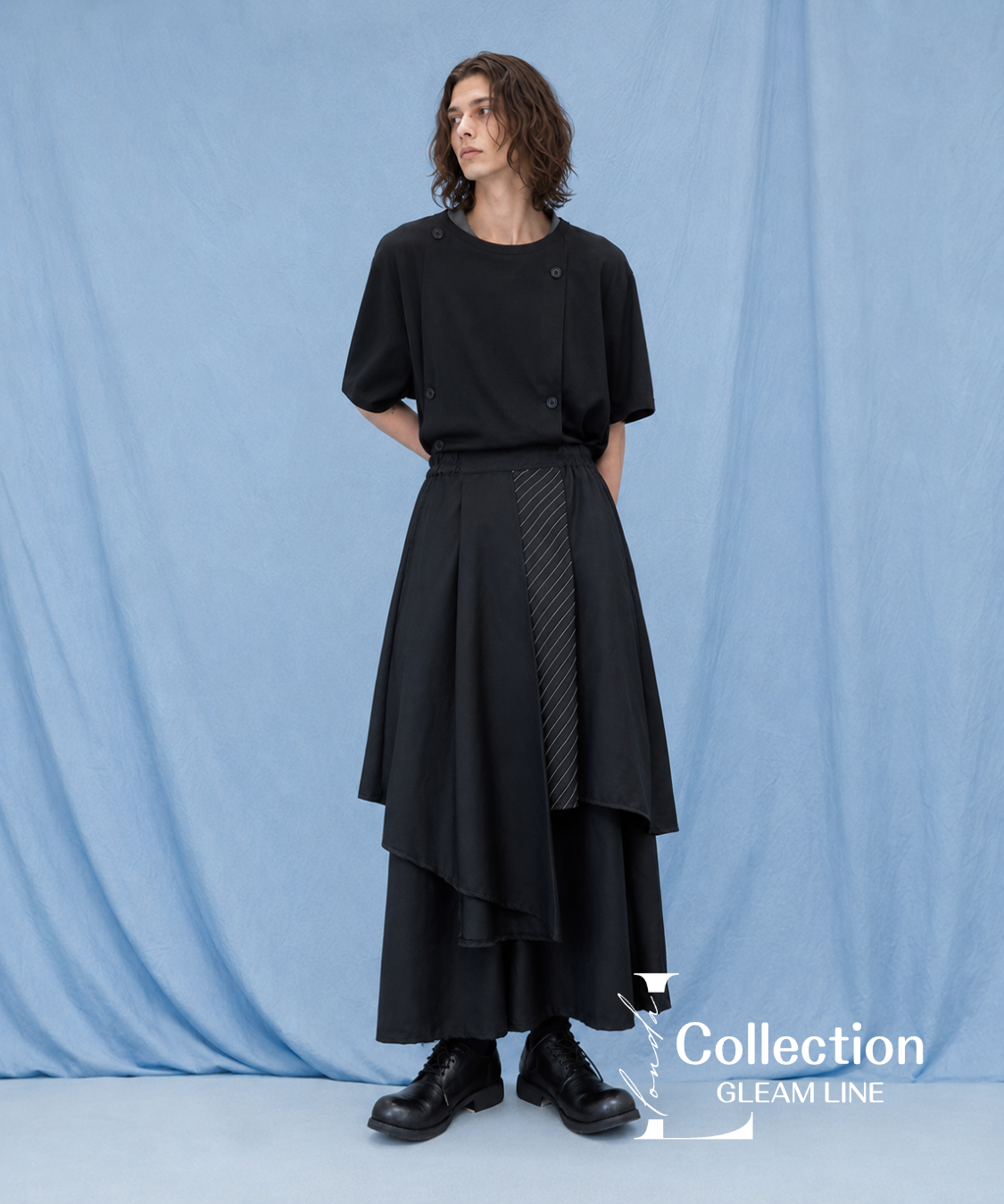 Layered Pleated Wide Pants