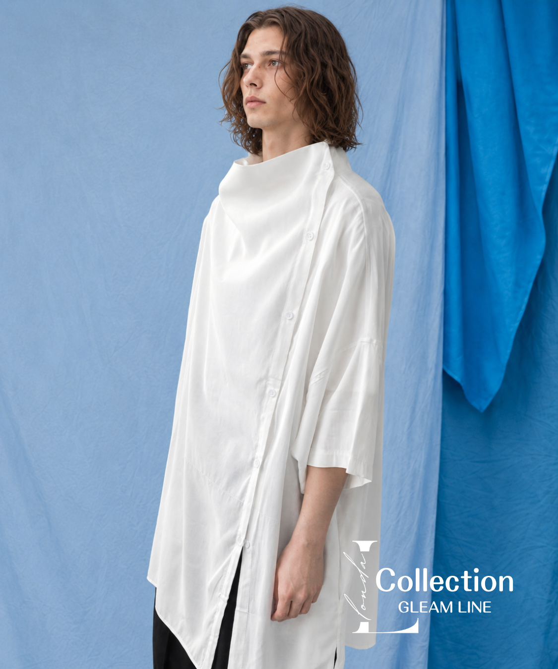 Side Button High Neck Shirt