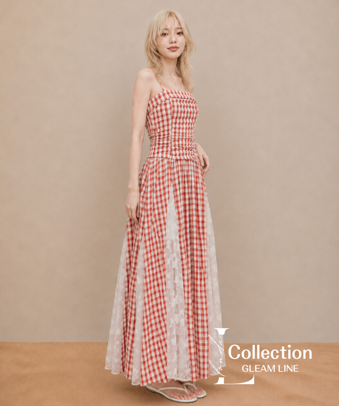 Gingham Sheer Dress