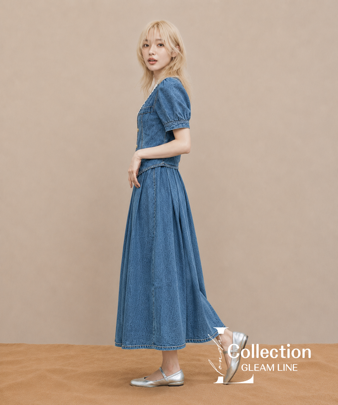 Denim Frill Top & Skirt
