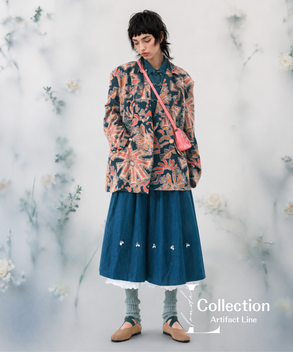 Floral Pattern Corduroy Jacket