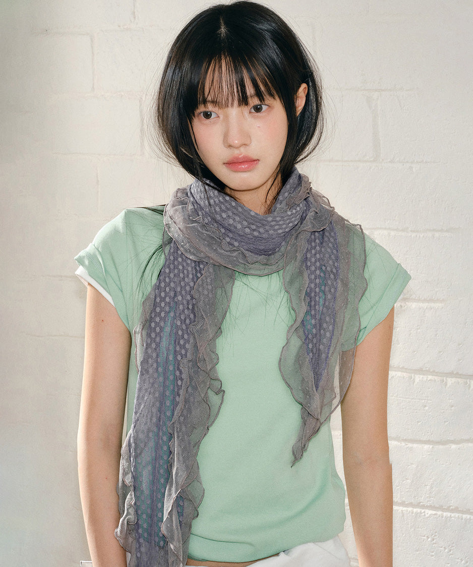 Wavy Lace Panel Scarf