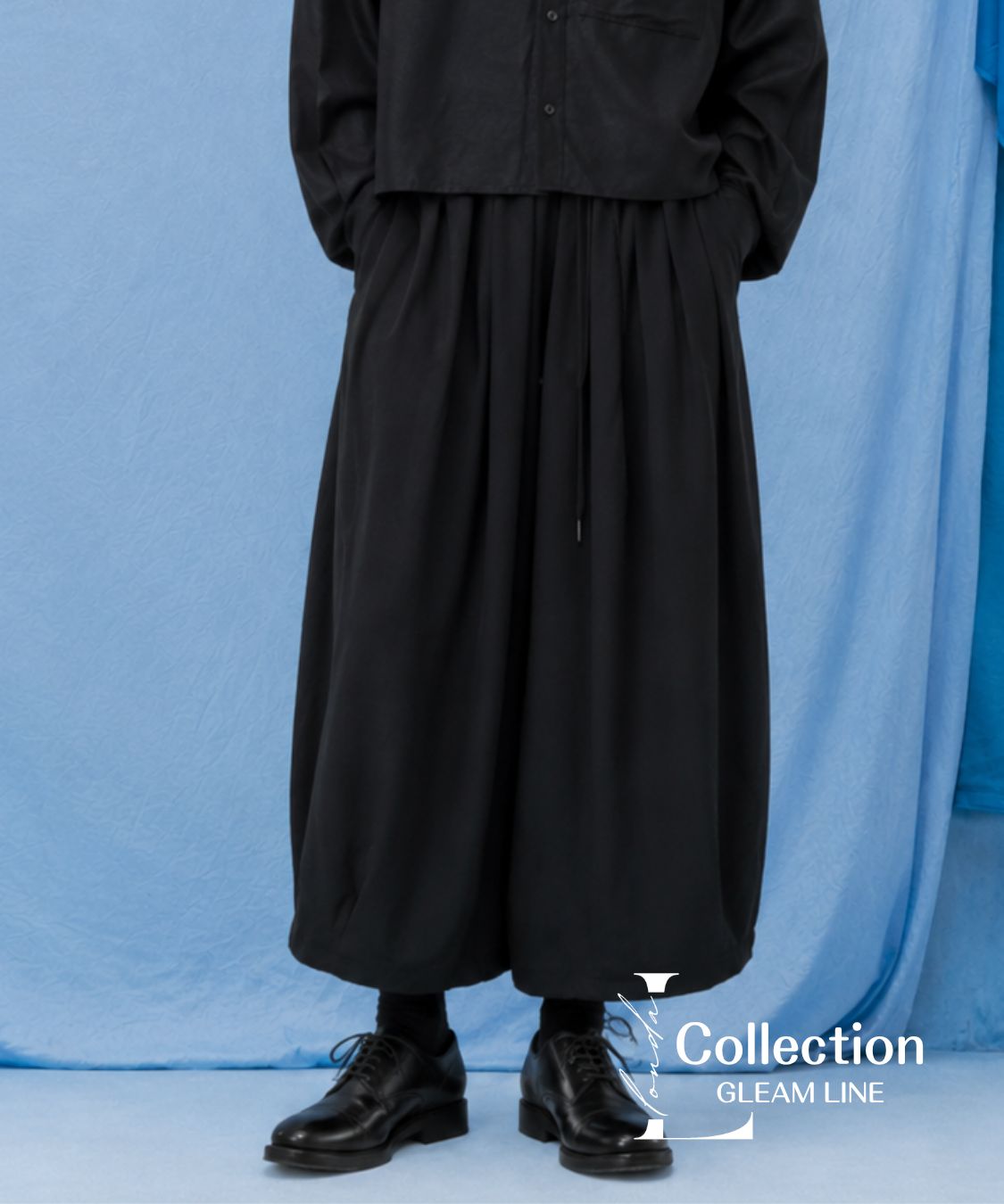 Gathered Wide Cropped Pants