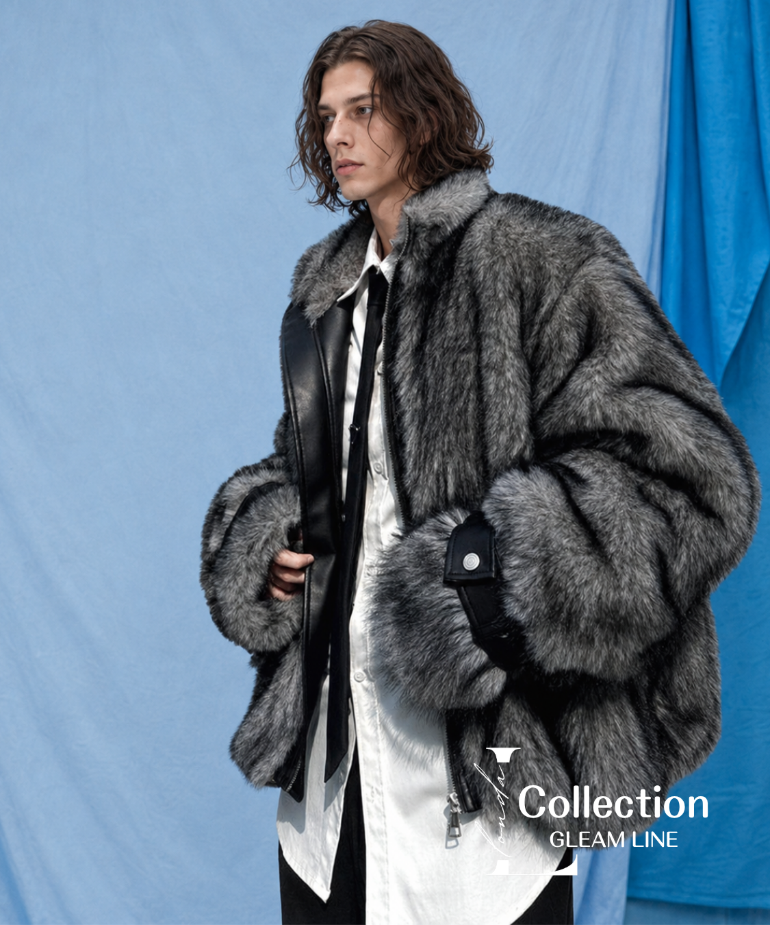 Crimson Shadow Fur Zip Coat