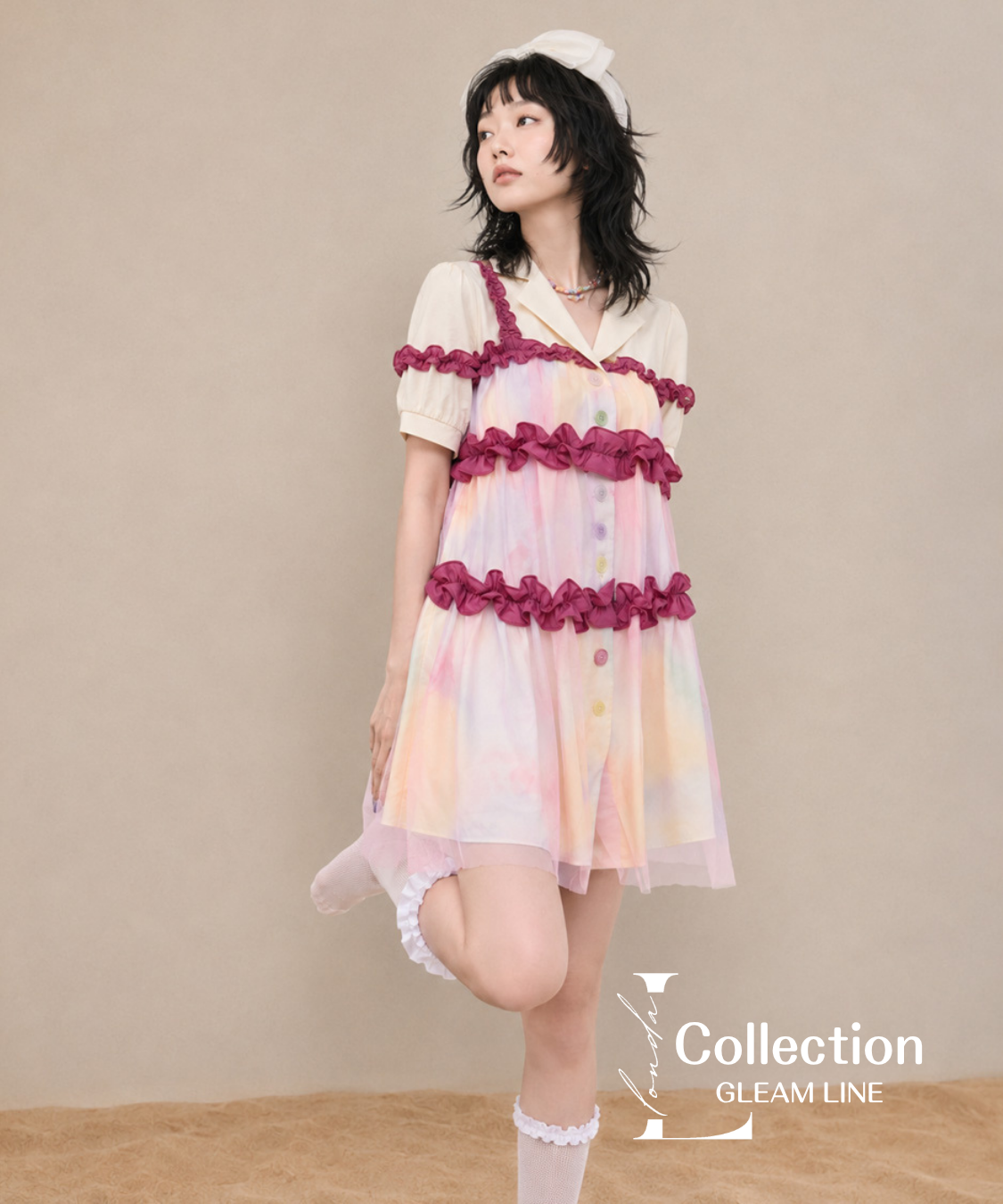Gradient Tulle Layered Dress