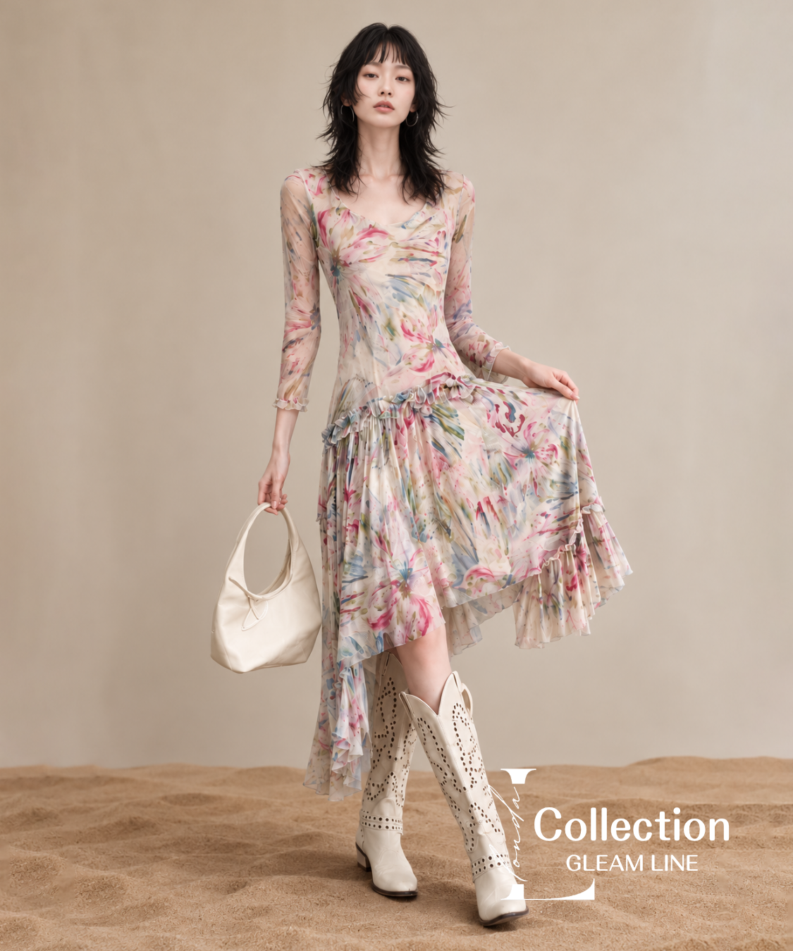 Asymmetric Mesh Dress