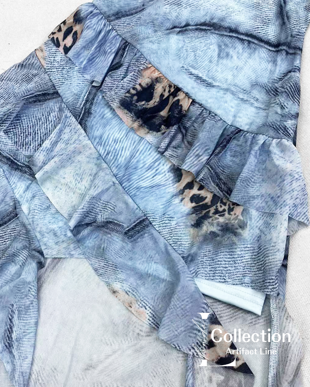 Frayed Denim Layered Dress