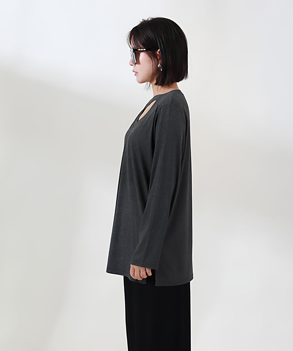 Diagonal Tie Neck Top
